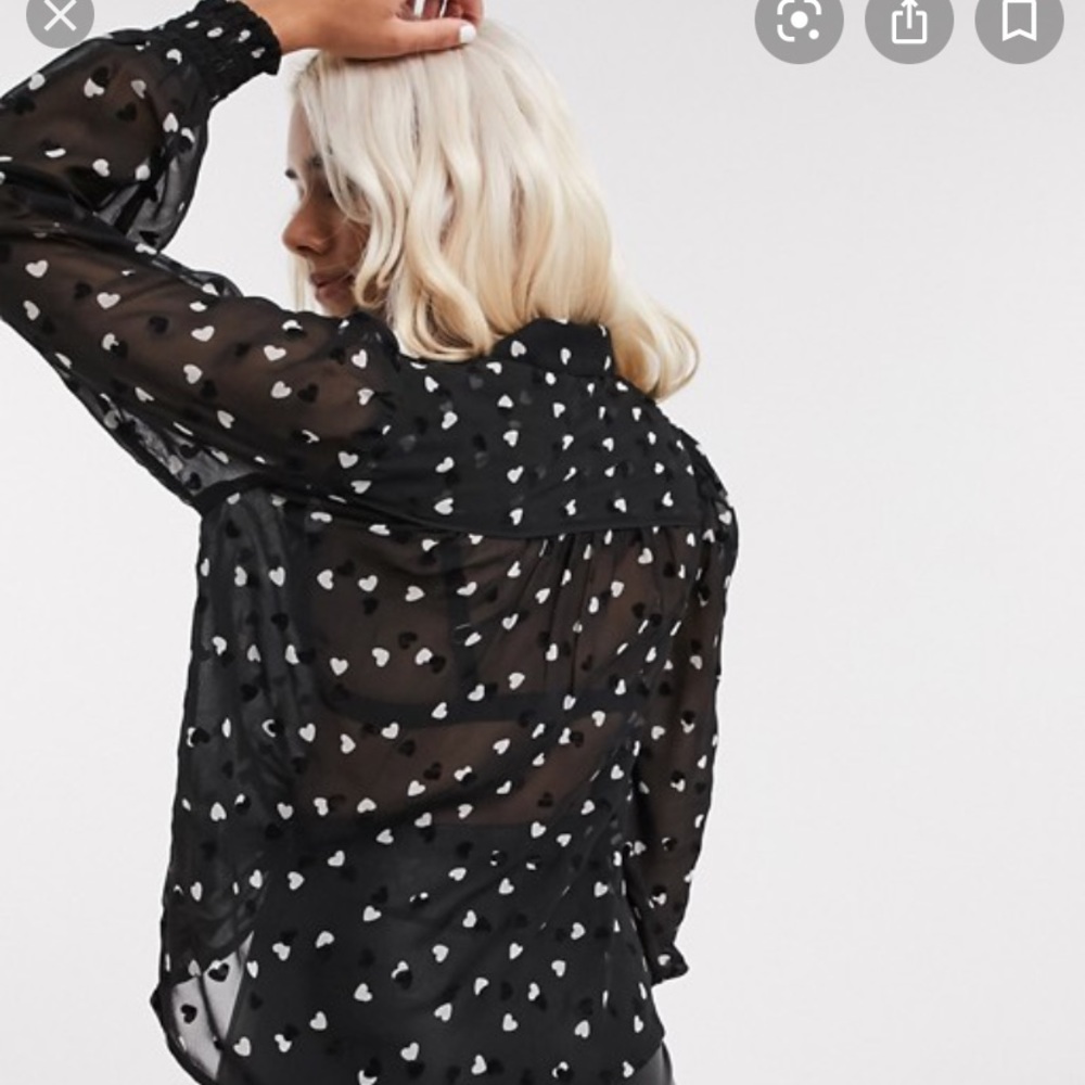 NWT Topshop Heart Blouse